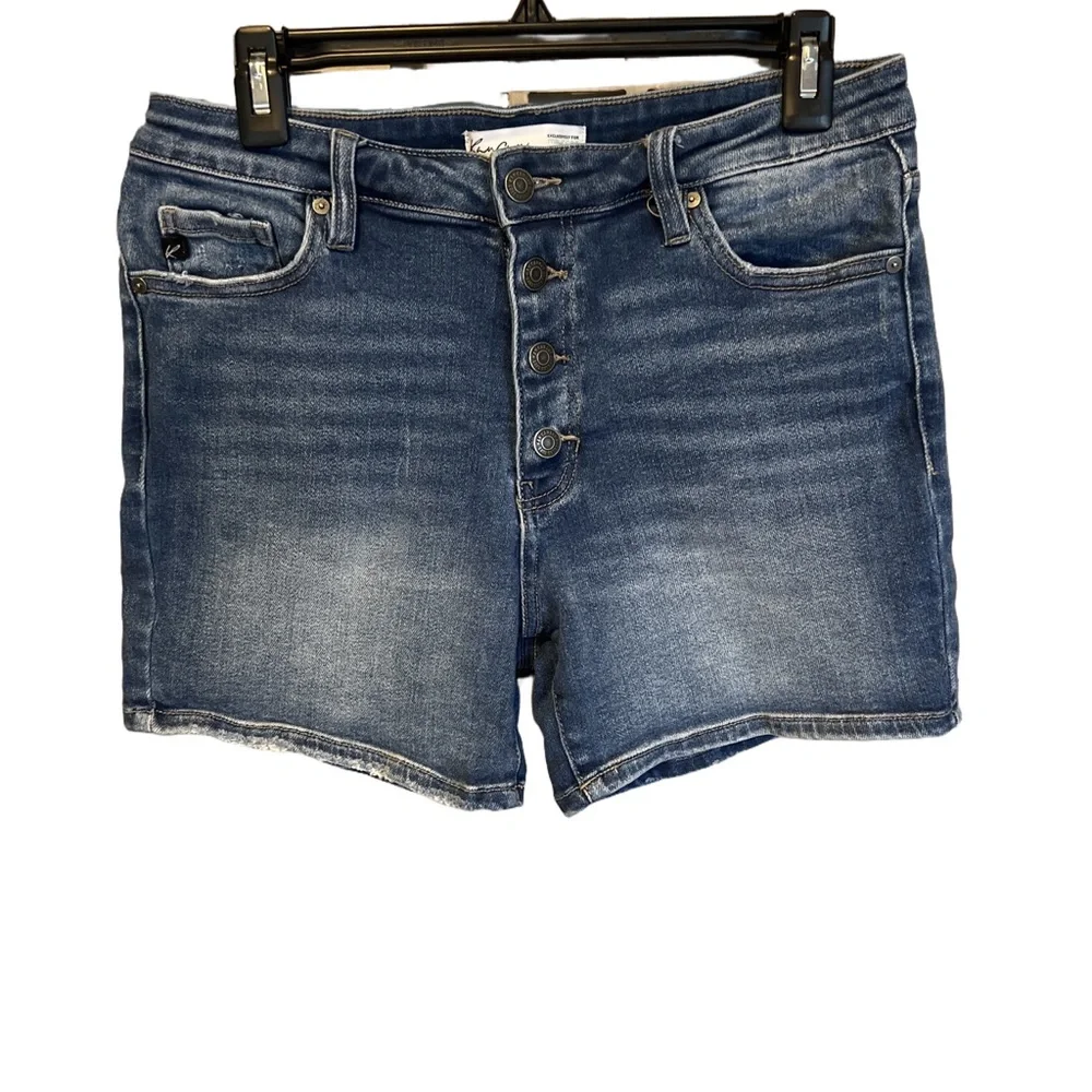 KanCan Blue Jean Shorts Mid-Rise Button Fly - Picture 2 of 5